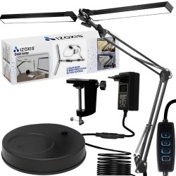 Ρυθμιζόμενο Φωτιστικό Γραφείου με 2 Πηγές Φωτός, με Βάση και Στήριγμα 24W - Izoxis-177p-24223