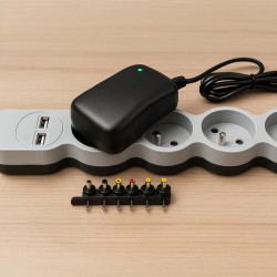 Ρυθμιζόμενο Τροφοδοτικό 30W με USB και 6 Αντάπτορες – 3 έως 12V για Συσκευές με DC Υποδοχή-6p-26106