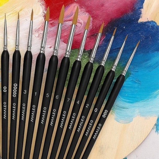  Σετ Πινέλων Ζωγραφικής 11 τεμαχίων με Βάση και Ίνες Νάιλον – Ιδανικά για Ακουαρέλα, Ακρυλικό και Γκουά-2p-26118