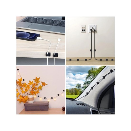 Σετ Κλιπ Οργάνωσης Καλωδίων 10 Τεμαχίων – Αυτοκόλλητα Κρατητήρια για USB, Ρεύματος και HDMI 65- 27575