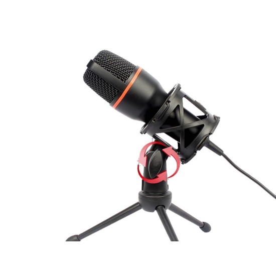 USB Studio Μικρόφωνο με RGB Φωτισμό και Τρίποδο – για Gaming, Streaming, Καρδιοειδές Μοτίβο –8p-27597