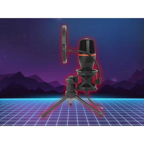 USB Studio Μικρόφωνο με RGB Φωτισμό και Τρίποδο – για Gaming, Streaming, Καρδιοειδές Μοτίβο –8p-27597