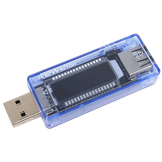 USB Μετρητής Τάσης και Ρεύματος με Οθόνη LCD – Voltmeter Ammeter, Μέτρηση mAh & Χρόνου, Reset, Μπλε 26p-6282