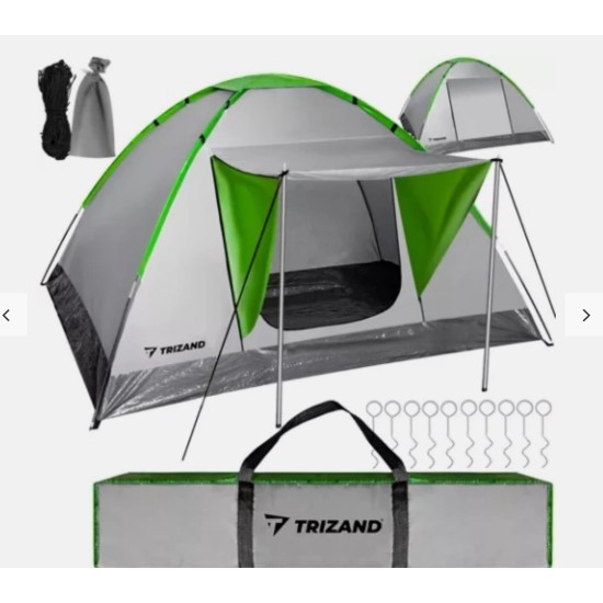 Trizand  Σκηνή Camping Γκρι για 4 Άτομα 200x200x110εκ.22-23481