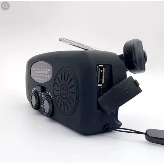 Ραδιόφωνο Έκτακτης Ανάγκης FM/AM/SW – Solar/Δυναμό – Powerbank & Φακός-Μάυρο--95p