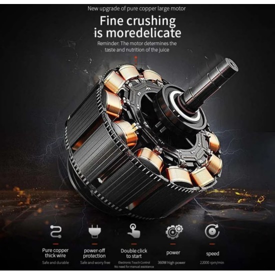 Φορητό Μπλέντερ 360W USB Rechargeable 700ml Tritan με 6 Ανοξείδωτες Λεπίδες – για Smoothies και Πρωτεΐνες –22p- 48141