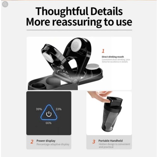 Φορητό Μπλέντερ 360W USB Rechargeable 700ml Tritan με 6 Ανοξείδωτες Λεπίδες – για Smoothies και Πρωτεΐνες –22p- 48141