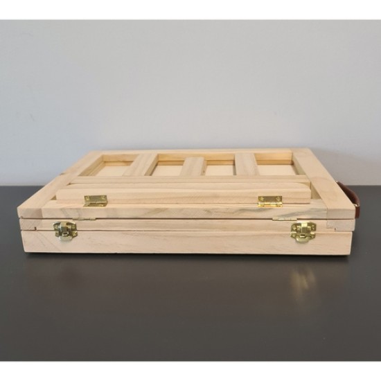 Σετ Ζωγραφικής σε Ξύλινο Βαλιτσάκι 34x26cm MAALEO με Καβαλέτο & 45 Τεμάχια  14p-23863