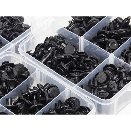 Σετ 620 Τεμαχίων Κλιπς Αυτοκινήτου για Ταπετσαρίες, Προφυλακτήρες και Πλαστικά με Οργανωτή 5p-10125