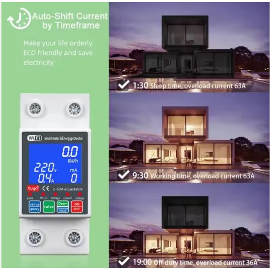 Smart Μονοφασικός Μετρητής Κατανάλωσης Ρεύματος με Προστασία Υπέρτασης, Υπότασης & Υπερφόρτωσης – Online Παρακολούθηση μέσω Εφαρμογής – Sprint |17p-36784