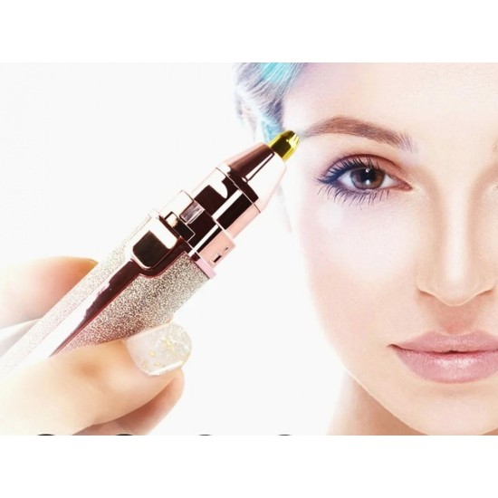 Επαναφορτιζόμενο Στυλό Αποτρίχωσης Φρυδιών & Προσώπου 2 σε 1 με LED και USB – Πολύχρωμο Glitter 23π– 24103