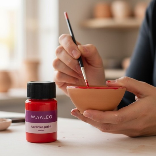Χρώματα για Γυαλί και Κεραμικά Maaleo 12x20ml – Σετ Ζωγραφικής για Πορσελάνη, Κούπες και Πιάτα 33p-26296)