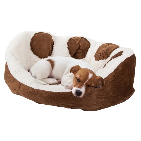 Κρεβάτι Κατοικίδιου Πλούσιο Μαλακό για Σκύλους & Γάτες – 60cm – Καφέ 8p– 19373_BR
