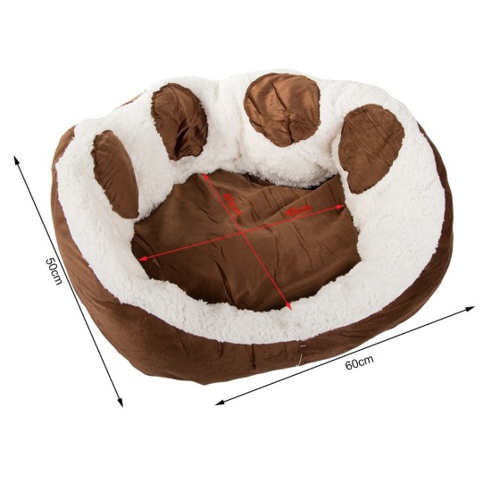 Κρεβάτι Κατοικίδιου Πλούσιο Μαλακό για Σκύλους & Γάτες – 60cm – Καφέ 8p– 19373_BR