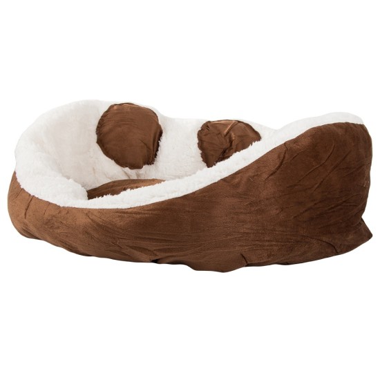 Κρεβάτι Κατοικίδιου Πλούσιο Μαλακό για Σκύλους & Γάτες – 60cm – Καφέ 8p– 19373_BR
