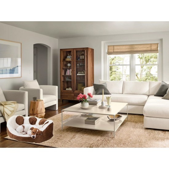 Κρεβάτι Κατοικίδιου Πλούσιο Μαλακό για Σκύλους & Γάτες – 60cm – Καφέ 8p– 19373_BR