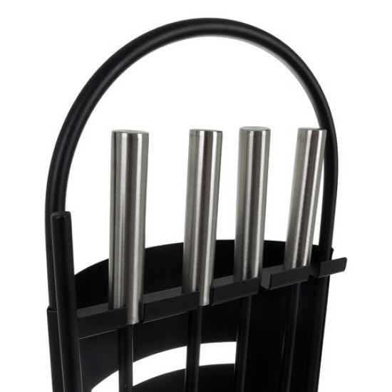 Σετ Εργαλείων Τζακιού Kaminer 5 σε 1 – Με Μεταλλική Βάση, Σκούπα, Φτυάρι, Τσιμπίδα και Πόκερ – 19P-25971