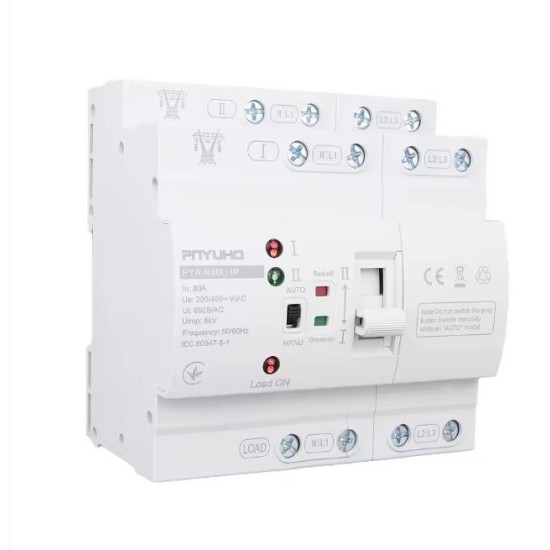 Αυτόματος Μεταγωγικός Διακόπτης 2P/4P 80A – DIN Rail Type – Dual Power Supply 22-38782