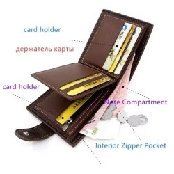 Ανδρικό Πορτοφόλι PU με Κούμπωμα – Θήκες Καρτών και Κέρματος 35p-MC87-2