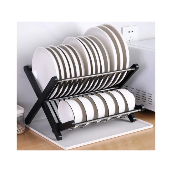 Διώροφος Αναδιπλούμενος Στεγνωτήρας Πιάτων Μεγάλης Χωρητικότητας-5-27177