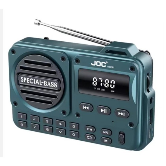 Φορητό Ψηφιακό Ραδιόφωνο FM με LED Οθόνη, Bluetooth, microSD & USB – Χρώμα Petrol  JOC– 11p-27330