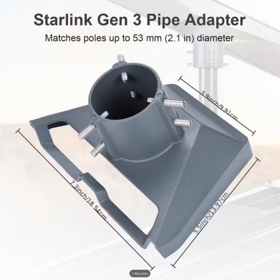 Βάση Στήριξης Πόλου για Πιάτο Starlink Gen 3 από Κράμα Αλουμινίου για Εξωτερική Χρήση 185-8778
