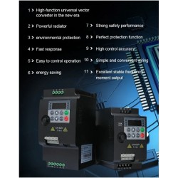 Ρυθμιστής Στροφών VFD 5.5kW Τριφασικός σε Τριφασικό 380V – Inverter Μετατροπέας Συχνότητας  74-477