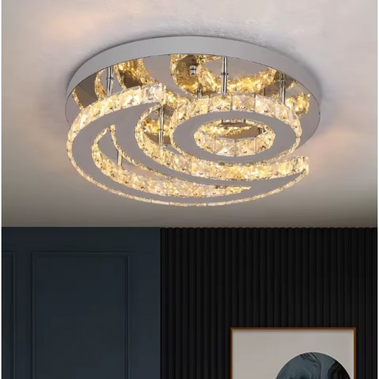 Μοντέρνο Φωτιστικό Οροφής LED Κρυστάλλινο 33W GreeLustr Sonne Mond 40x9cm 44-01292