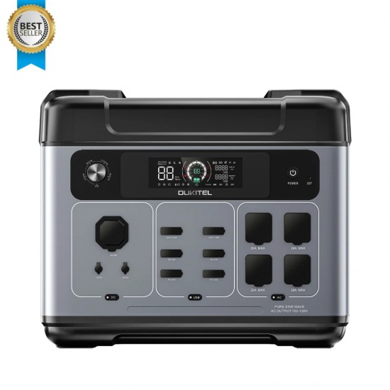 Powerstation OUKITEL P2001 Pro 2400W 2048Wh με Μπαταρία LiFePO4, Smart App Control, Fast Charge 1800W και Solar Input 500W 545-250