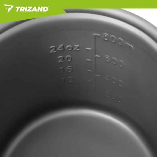 Σετ Μαγειρικών Σκευών Camping TRIZAND 1.2L Αλουμινίου με Πτυσσόμενα Μαχαιροπίρουνα 72-27413