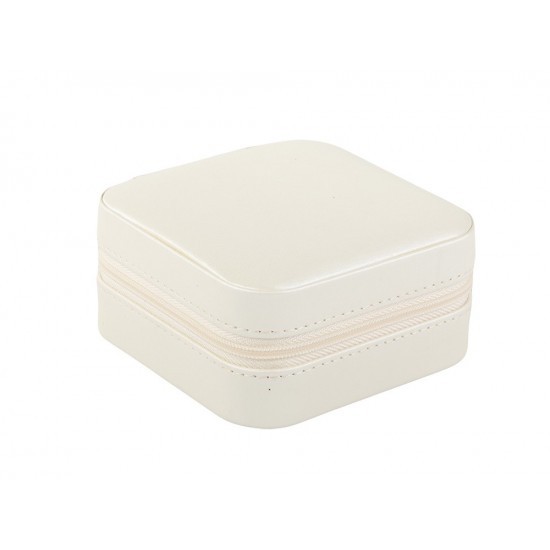 Κοσμηματοθήκη Organizer με Καθρέφτη και Φερμουάρ 10x10cm Κρεμ 5-01785