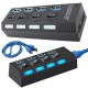USB Hub 4 Θυρών USB 3.0 με Ατομικούς Διακόπτες On Off και LED 2-062