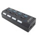 USB Hub 4 Θυρών USB 3.0 με Ατομικούς Διακόπτες On Off και LED 2-062