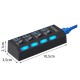 USB Hub 4 Θυρών USB 3.0 με Ατομικούς Διακόπτες On Off και LED 2-062