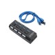 USB Hub 4 Θυρών USB 3.0 με Ατομικούς Διακόπτες On Off και LED 2-062