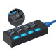 USB Hub 4 Θυρών USB 3.0 με Ατομικούς Διακόπτες On Off και LED 2-062