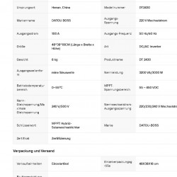 Υβριδικός Solar Inverter MPPT 3000W 24V σε 230V Καθαρού Ημιτόνου με Φορτιστή 100A  173-6055