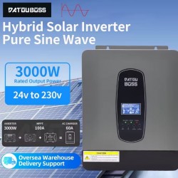 Υβριδικός Solar Inverter MPPT 3000W 24V σε 230V Καθαρού Ημιτόνου με Φορτιστή 100A και Παράλληλη Σύνδεση έως 9 Μονάδες DATOU BOSS 173-6054