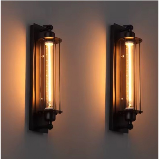 LED Απλίκα Τοίχου Vintage Industrial με Γυαλί και Βάση E27 για Εσωτερικό Χώρο 37-4232