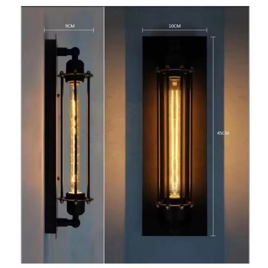 LED Απλίκα Τοίχου Vintage Industrial με Γυαλί και Βάση E27 για Εσωτερικό Χώρο 37-4232