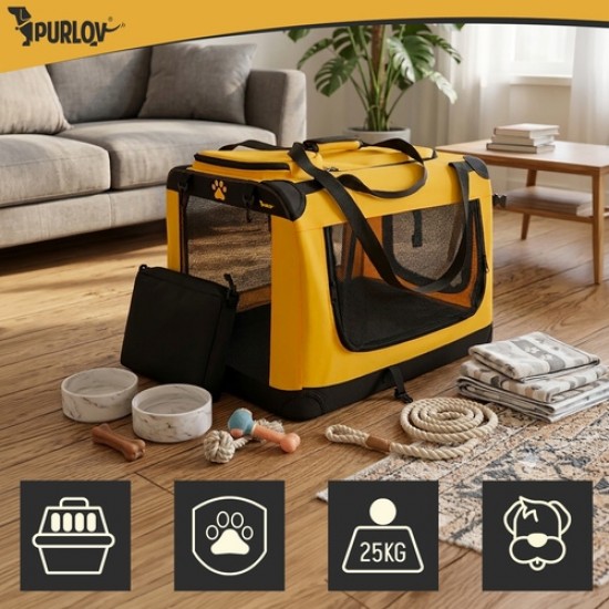 Τσάντα Μεταφοράς Σκύλου Γάτας Purlov 60x42x44cm Αναδιπλούμενη με Μεταλλικό Σκελετό έως 25kg 20-27480