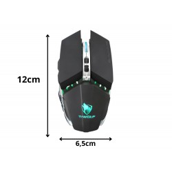 Ασύρματο Gaming Ποντίκι RGB LED με USB Receiver και USB-C Φόρτιση 1600 DPI Μαύρο 6-06372