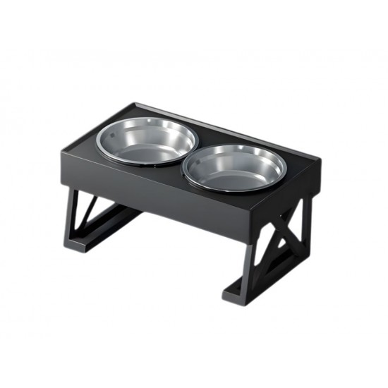 Διπλό Ανυψωμένο Μπολ Φαγητού και Νερού για Σκύλο και Γάτα με Βάση και Ανοξείδωτα Μπολ 115-19523
