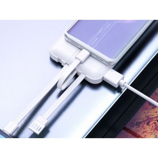 Powerbank 10000mAh με Ενσωματωμένα Καλώδια USB-C Lightning Micro USB και LED Οθόνη 5-06392_B