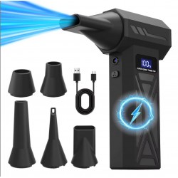 Turbo Ασύρματο Πιστόλι Καθαρισμού Πεπιεσμένου Αέρα 130000rpm με LED Οθόνη – Επαναφορτιζόμενο- 5 Ακροφύσια 14-2308