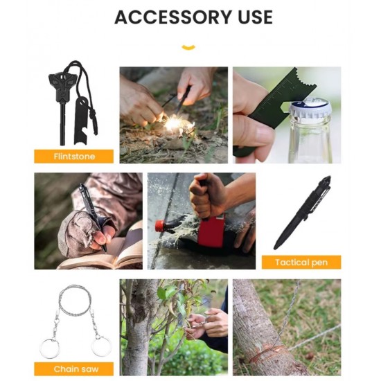 Σετ Επιβίωσης  με Αδιάβροχη Κασετίνα – Tactical Emergency Kit για Camping Hiking και Έκτακτες Ανάγκες 11-21706