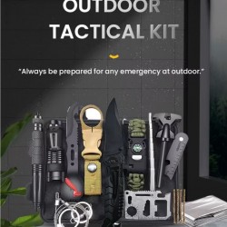 Σετ Επιβίωσης  με Αδιάβροχη Κασετίνα – Tactical Emergency Kit για Camping Hiking και Έκτακτες Ανάγκες 11-21706
