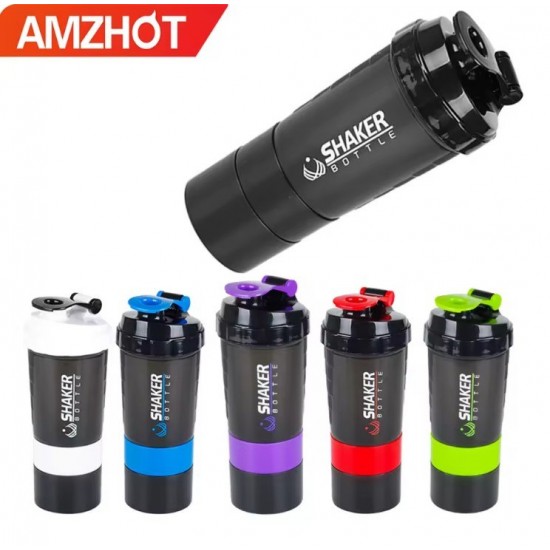 Shaker Πρωτεΐνης 500ml με Αποθηκευτικό Δοχείο Βιδωτό BPA Free – για Gym Fitness & Συμπληρώματα 37-1293