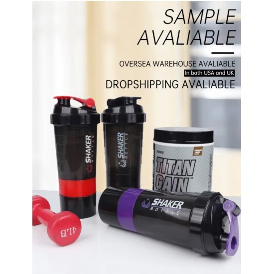 Shaker Πρωτεΐνης 500ml με Αποθηκευτικό Δοχείο Βιδωτό BPA Free – για Gym Fitness & Συμπληρώματα 37-1293