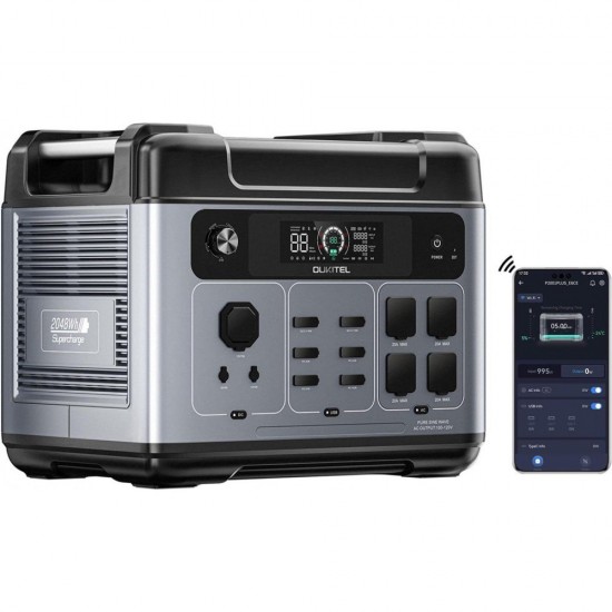 Powerstation OUKITEL P2001 Plus 2400W 2048Wh με Μπαταρία LiFePO4, Smart App Control, Fast Charge 1800W και Solar Input 500W 545-2522